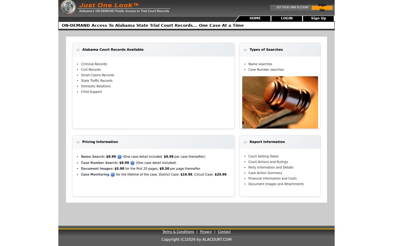 Cherokee County case lookup through Just One Look