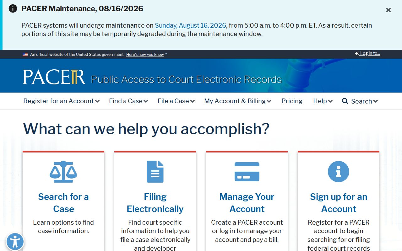 Cherokee County federal case lookup through PACER