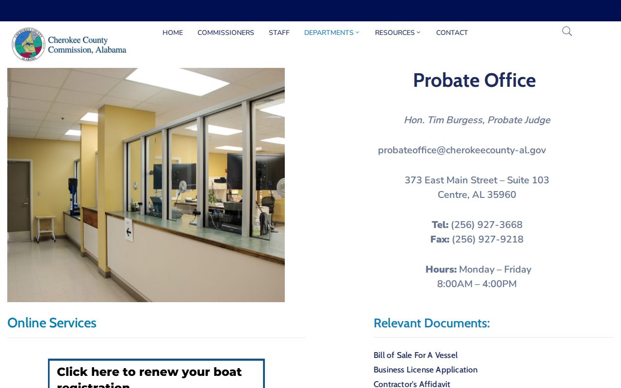 Cherokee County court record Probate Office source